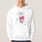 Geen Ho-Ho-Ho mannen witte sweatshirt met capuchon (Voorkant)