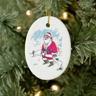 Geen Ho-Ho-Ho ovale keramische ornament