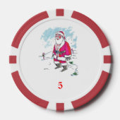 Geen Ho Ho Ho Red 5 gestreepte pokerchip (Voorkant)