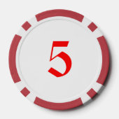 Geen Ho Ho Ho Red 5 gestreepte pokerchip (Achterkant)