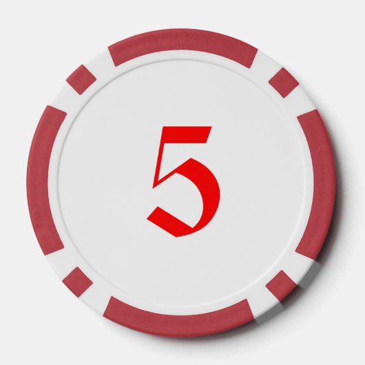 Geen Ho Ho Ho Red 5 gestreepte pokerchip (Achterkant)