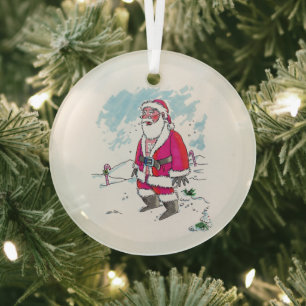 Geen Ho-Ho-Ho ronde glazen ornament