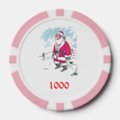 Geen Ho Ho Ho roze 1000 gestreepte pokerchip (Voorkant)