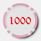 Geen Ho Ho Ho roze 1000 gestreepte pokerchip (Achterkant)