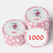 Geen Ho Ho Ho roze 1000 gestreepte pokerchip (Opstapeling)