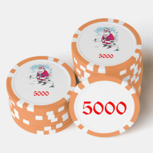 Geen Ho Ho Ho sinaasappel 5000 gestreepte pokerchi Poker Chips