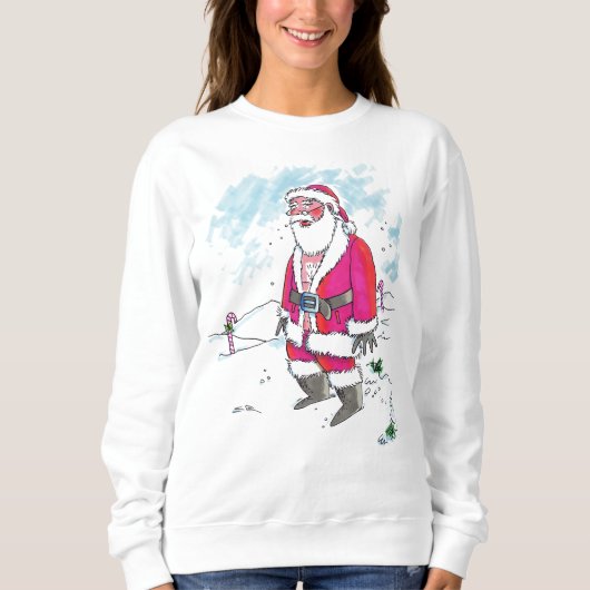 Geen Ho-Ho-Ho vrouwen wit sweatshirt (Voorkant)