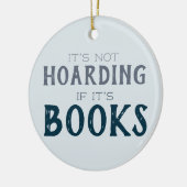 Geen hoarding als boeken grappig boek blauw keramisch ornament (Links)