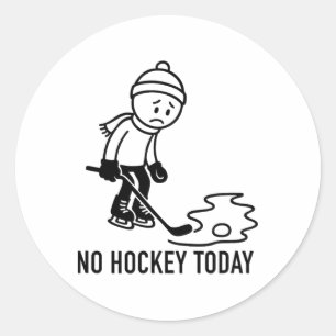 Geen Hockey Vandaag Grappig Voor Een IJshockeyspel Ronde Sticker