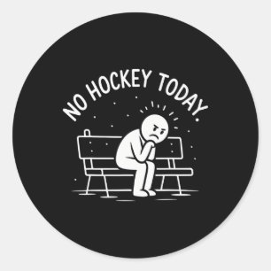 Geen Hockey Vandaag Verdrietige Stick Figure Gewel Ronde Sticker