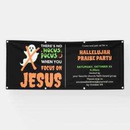 GEEN HOCUS POCUS Christelijke Halloween uitnodigin Spandoek