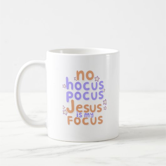 Geen Hocus Pocus Jezus is mijn focus Koffiemok (Links)