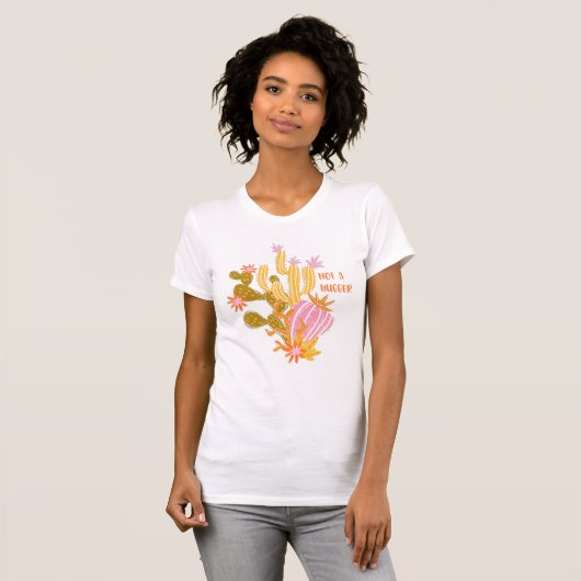 Geen hoer | Boho Cactus | Funny Introvert Quote T-shirt (Voorkant volledig)