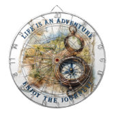 (Geen Hoesje) Het leven is een avontuurlijke geper Dartbord (Voorkant)