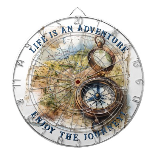 (Geen Hoesje) Het leven is een avontuurlijke geper Dartbord (Voorkant)