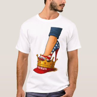 Geen hoge hakken van koningen op kroon t-shirt