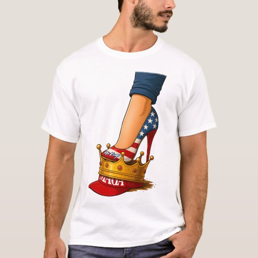 Geen hoge hakken van koningen op kroon t-shirt (Voorkant)