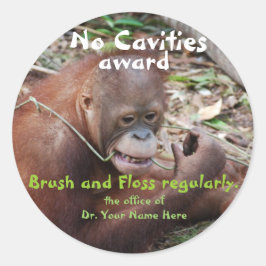 Geen holtes tandarts Award voor kinderen Ronde Sticker