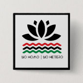 Geen Homo | Geen Hetero-Button Vierkante Button 5,1 Cm (Voorkant)