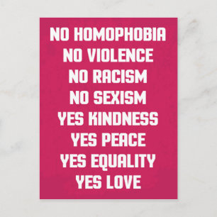 Geen homofobie Citaat Briefkaart