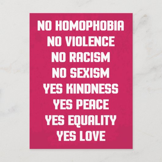 Geen homofobie Citaat Briefkaart (Voorkant)