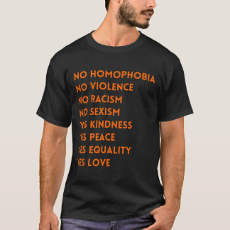 Geen homofobie geen geweld t-shirt