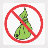 Geen hond poep vierkant labels (Design 1)