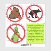 Geen honden Poop Sticker (Vel)