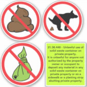 Geen honden Poop Sticker (Voorkant)