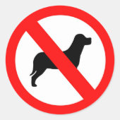 Geen honden ronde sticker (Voorkant)