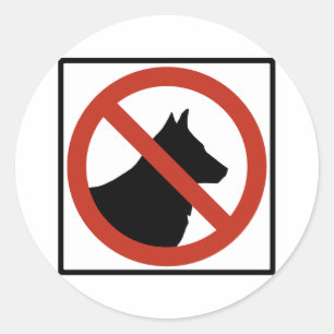 Geen Honden Toegestaan/Geen Huisdieren Snelweg tek Ronde Sticker