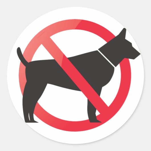 Geen honden toegestaan ronde sticker (Voorkant)