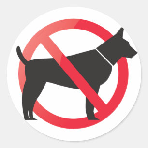 Geen honden toegestaan ronde sticker