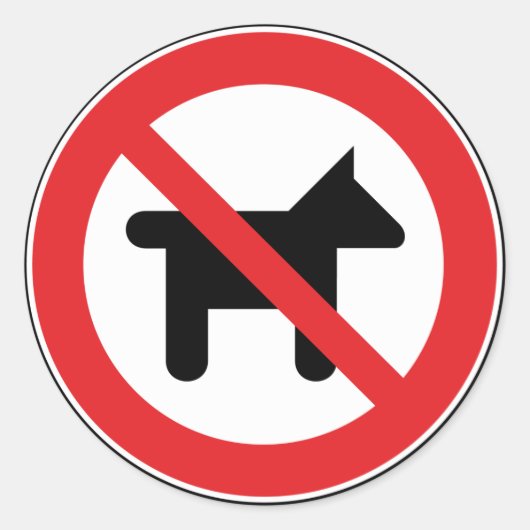 Geen honden toegestaan ronde sticker (Voorkant)