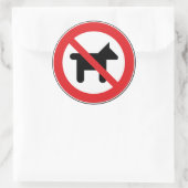 Geen honden toegestaan ronde sticker (Tas)