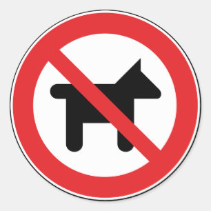 Geen honden toegestaan ronde sticker