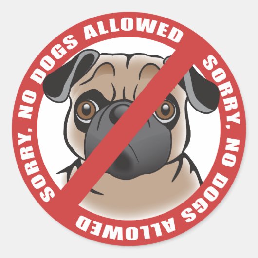 Geen honden toegestaan ronde sticker (Voorkant)