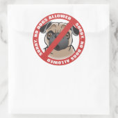 Geen honden toegestaan ronde sticker (Tas)