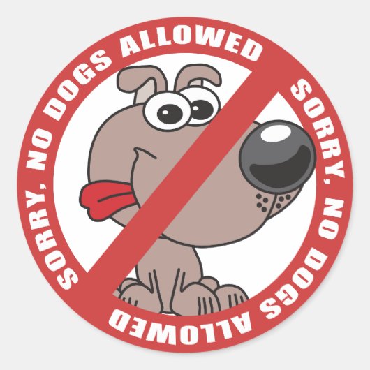 Geen honden toegestaan ronde sticker (Voorkant)
