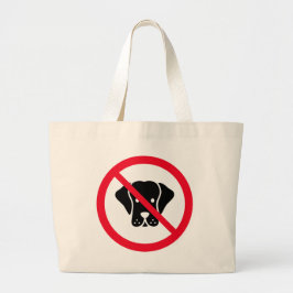 Geen honden toegestaan rood cirkel teken | Jumbo-C Grote Tote Bag
