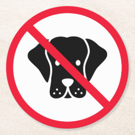 Geen honden toegestaan teken | Aangepaste ronde On Ronde Kartonnen Onderzetter