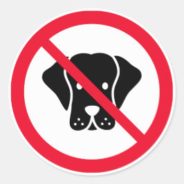 Geen honden toegestaan teken | Klassieke ronde Sti Ronde Sticker