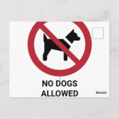 Geen honden toegestaan, verbodsbord briefkaart (Achterkant)