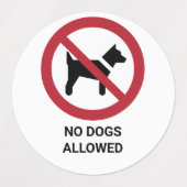 Geen honden toegestaan, verbodsbord labels (Design 1)