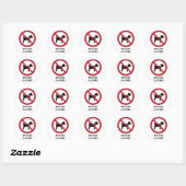 Geen honden toegestaan, verbodsbord ronde sticker (Vel)
