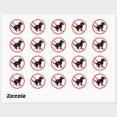 Geen hondenpoep ronde sticker (Vel)