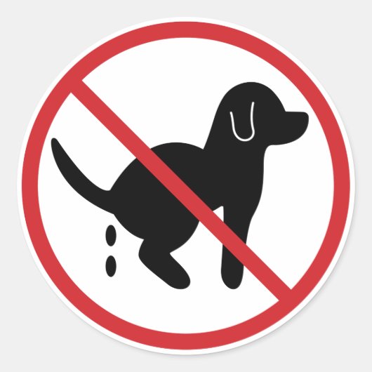 Geen hondenpoep ronde sticker (Voorkant)
