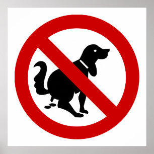 GEEN hondenpoep ⚠ Thais bord ⚠ Poster