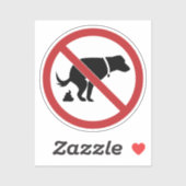 Geen hondenpoep verboden teken sticker (Vel)