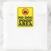 Geen hondenpoepgebied vierkante sticker (Tas)